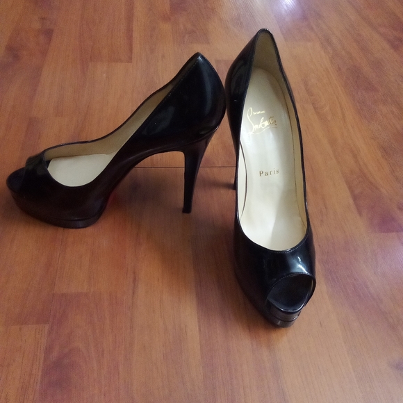 Christian Louboutin,verve prive, 120 peep toe patent leather,stilleto,pre-loved - Picture 4 of 9